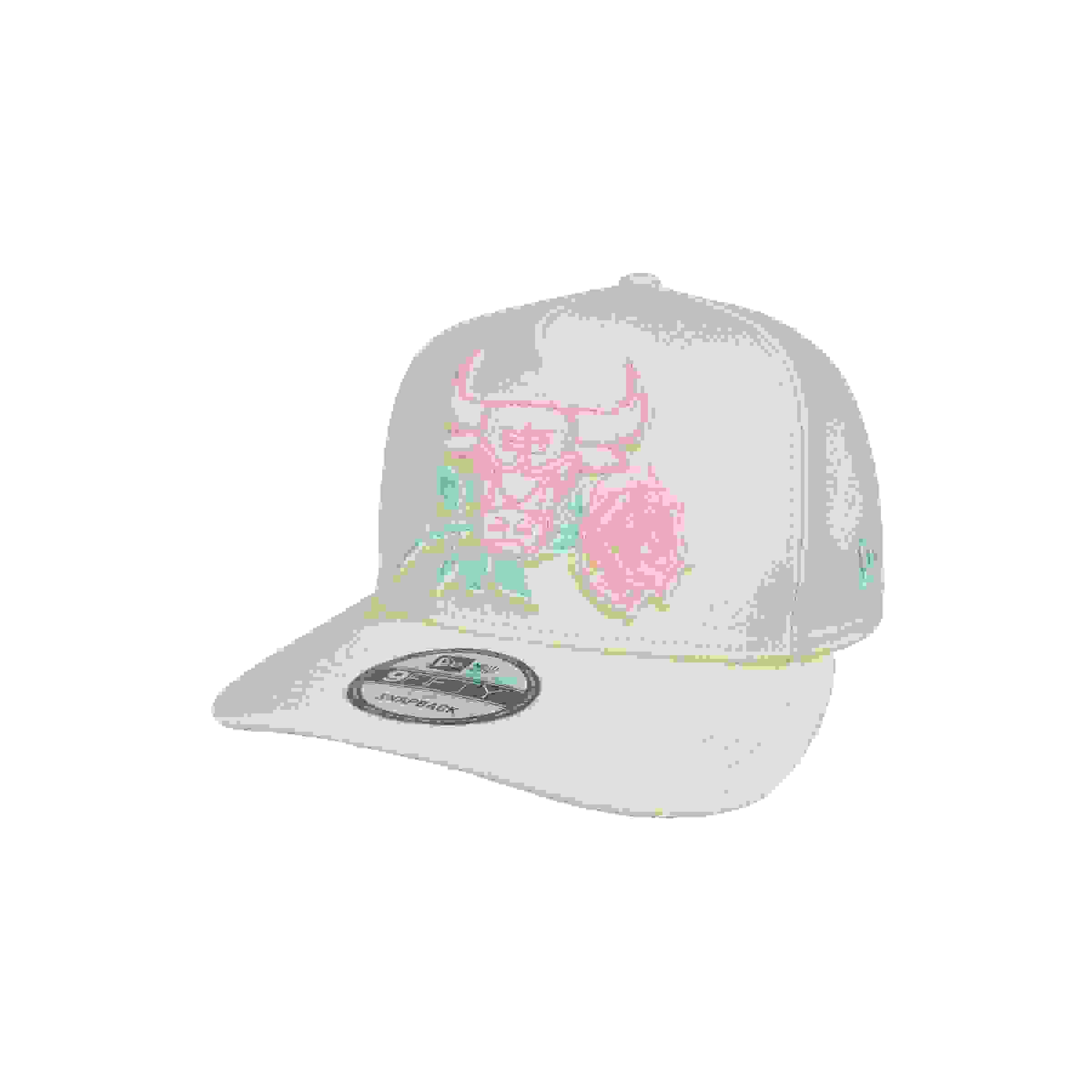 New Era Chicago Bulls 9FIFTY A-Frame Cream/Pink/Green Snapback Hat